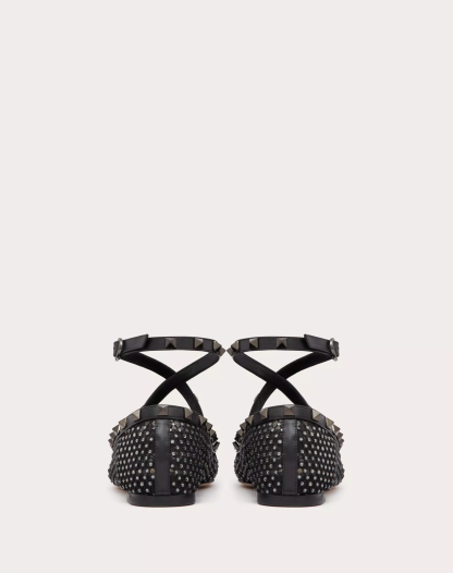 ROCKSTUD MESH BALLERINA WITH CRYSTALS AND MATCHING STUDS